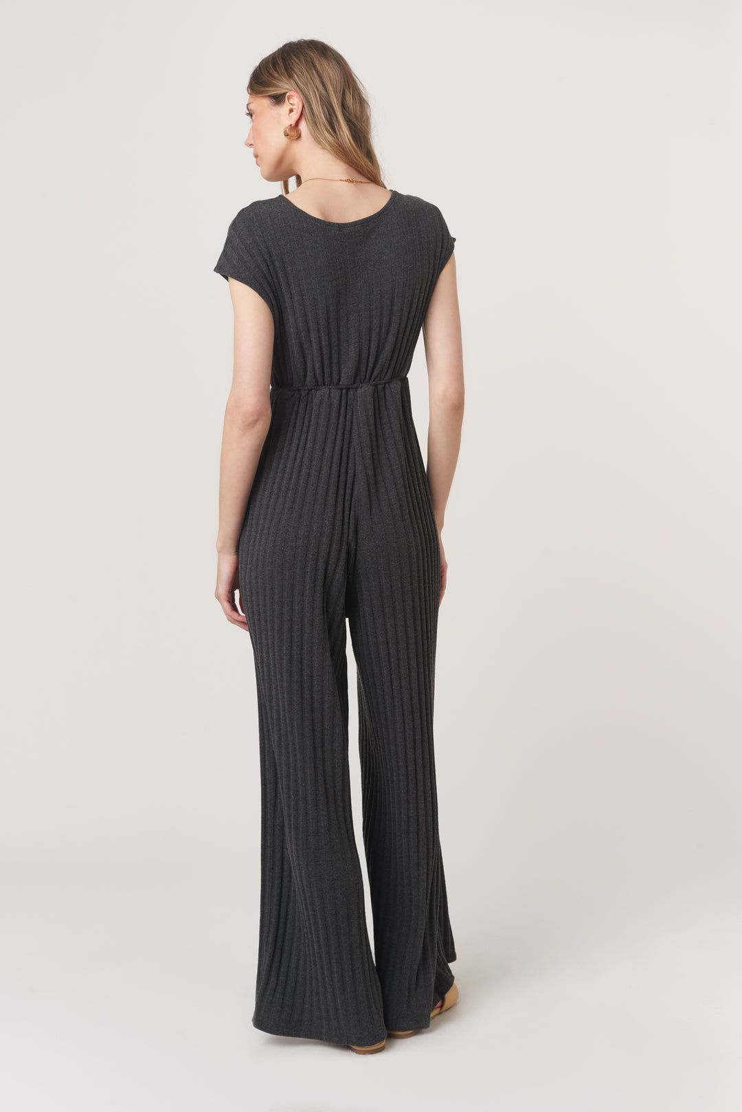 Lowa Tie Front Rib Jumpsuit