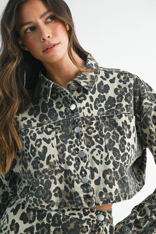 Natalia Leopard crop Jacket