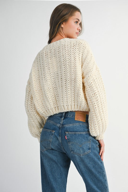 Chunky Balloon Sleeve Cardi