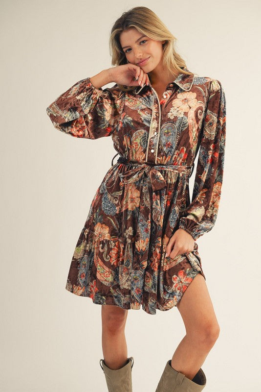 Paisley Velvet Dress