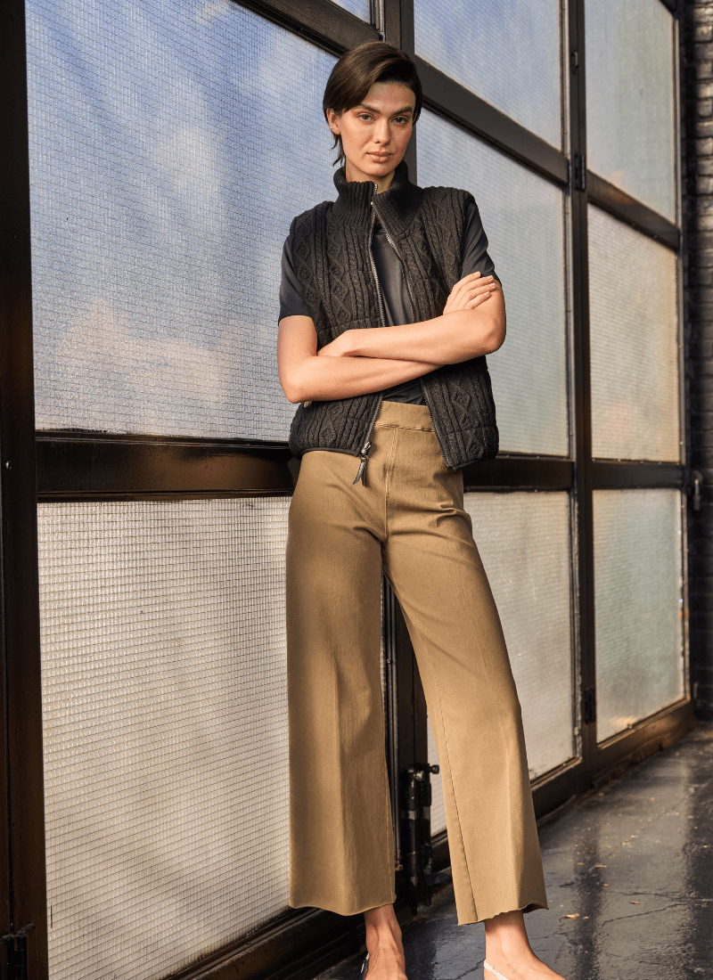 Erin Wide Leg Denim - Antique Wash Smoked Olive
