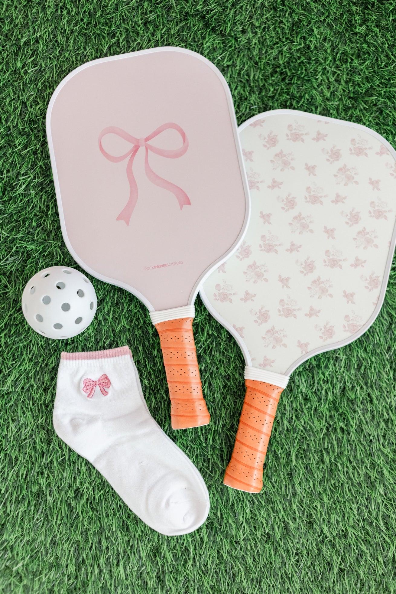 Coquette Pink Bow Floral Pickleball Paddle