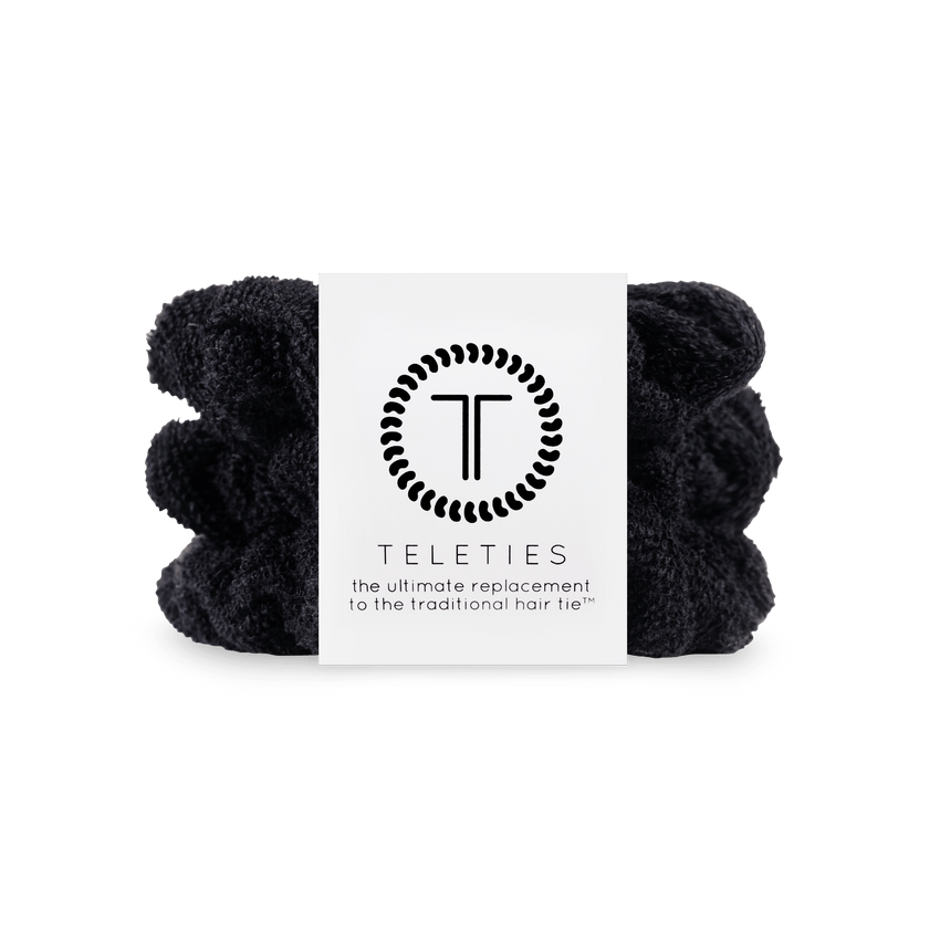 Jet Black Terry Cloth Scrunchie Large