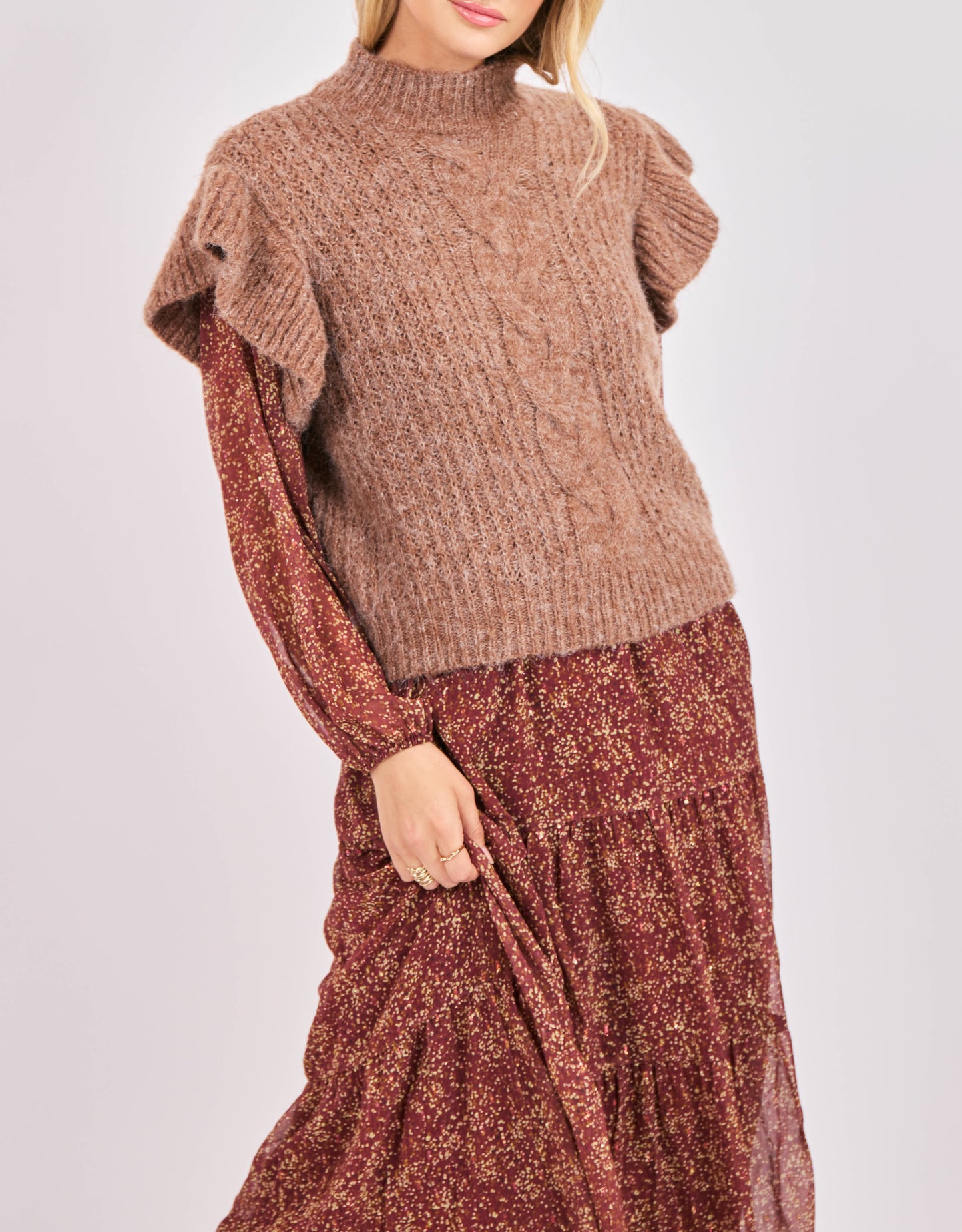 Willow Ruffle Shoulder Sweater