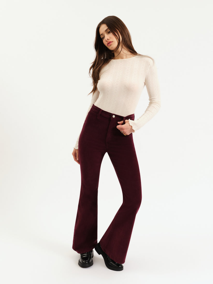 Sunset Flare High Rise-Fig Cord