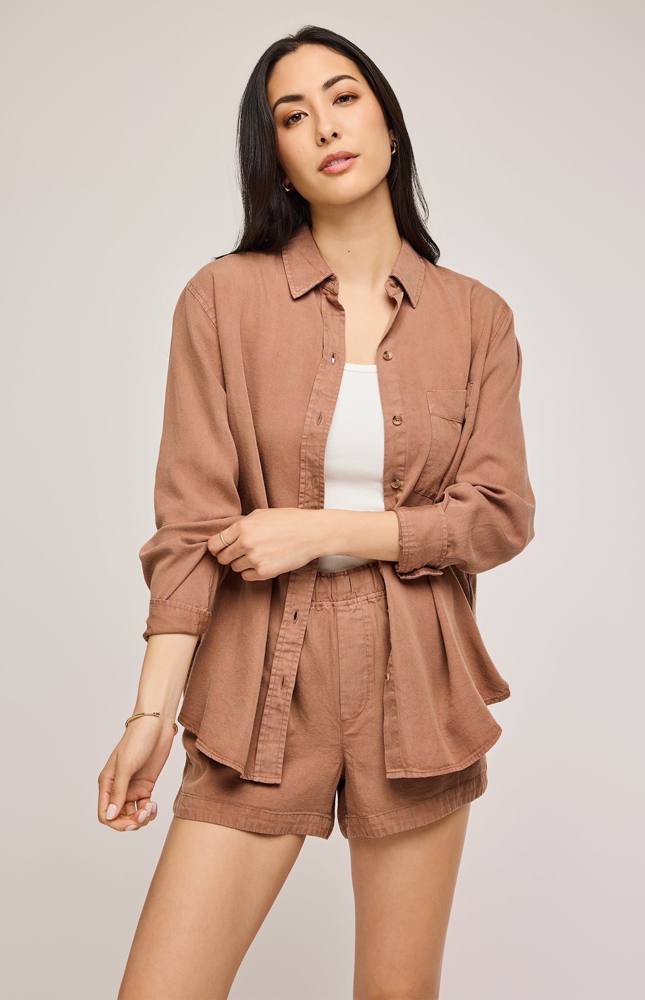 Ozzy Button Up Shirt- Desert