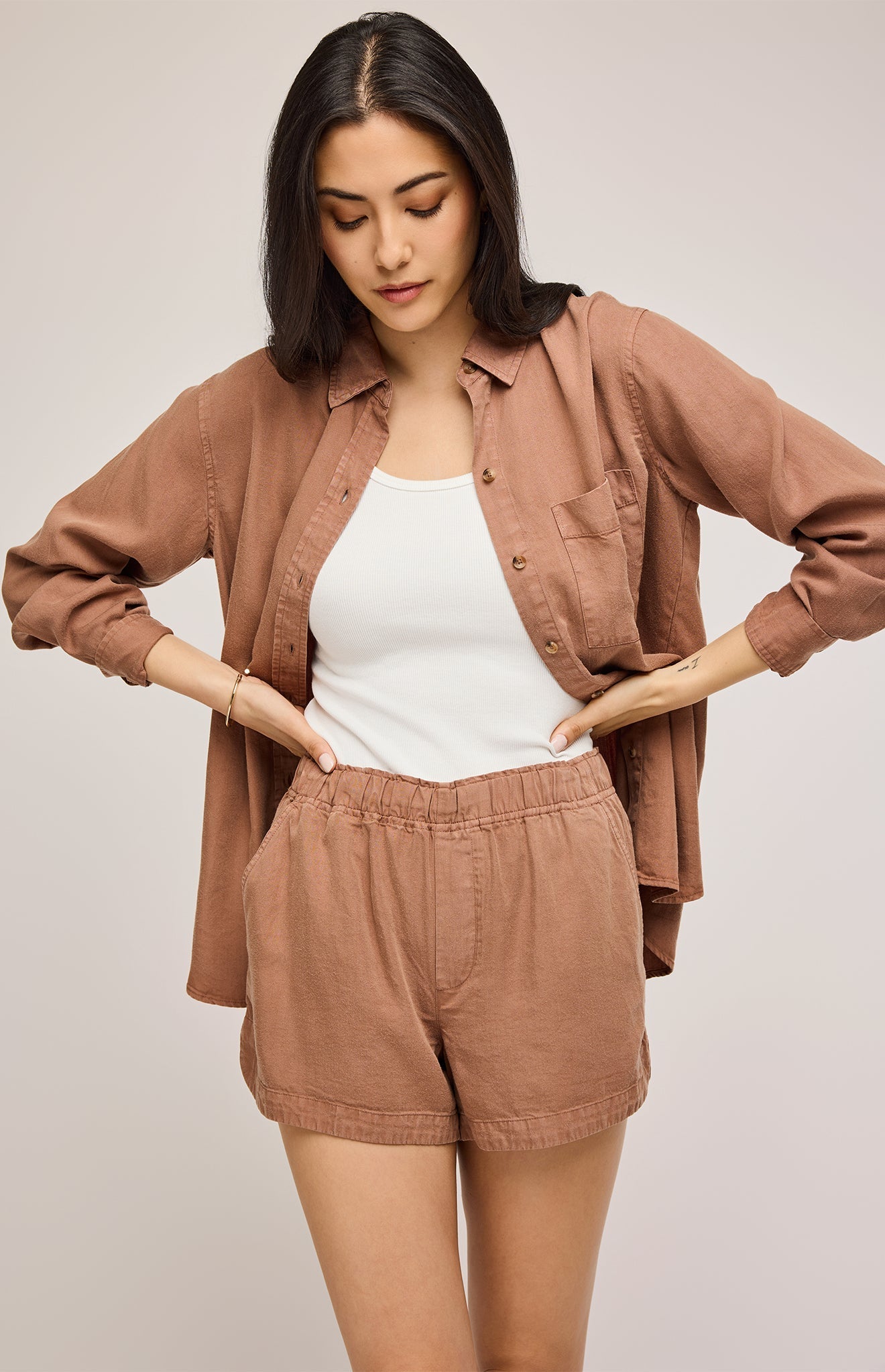 Ozzy Button Up Shirt- Desert