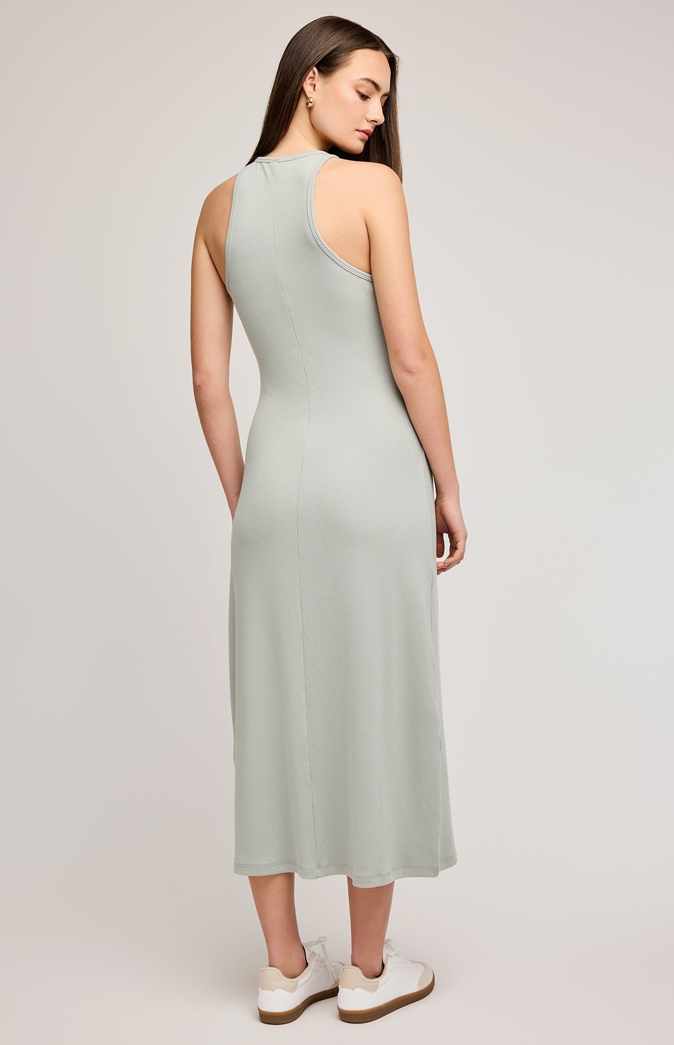 Adriana Ribbed Dress-Aloe