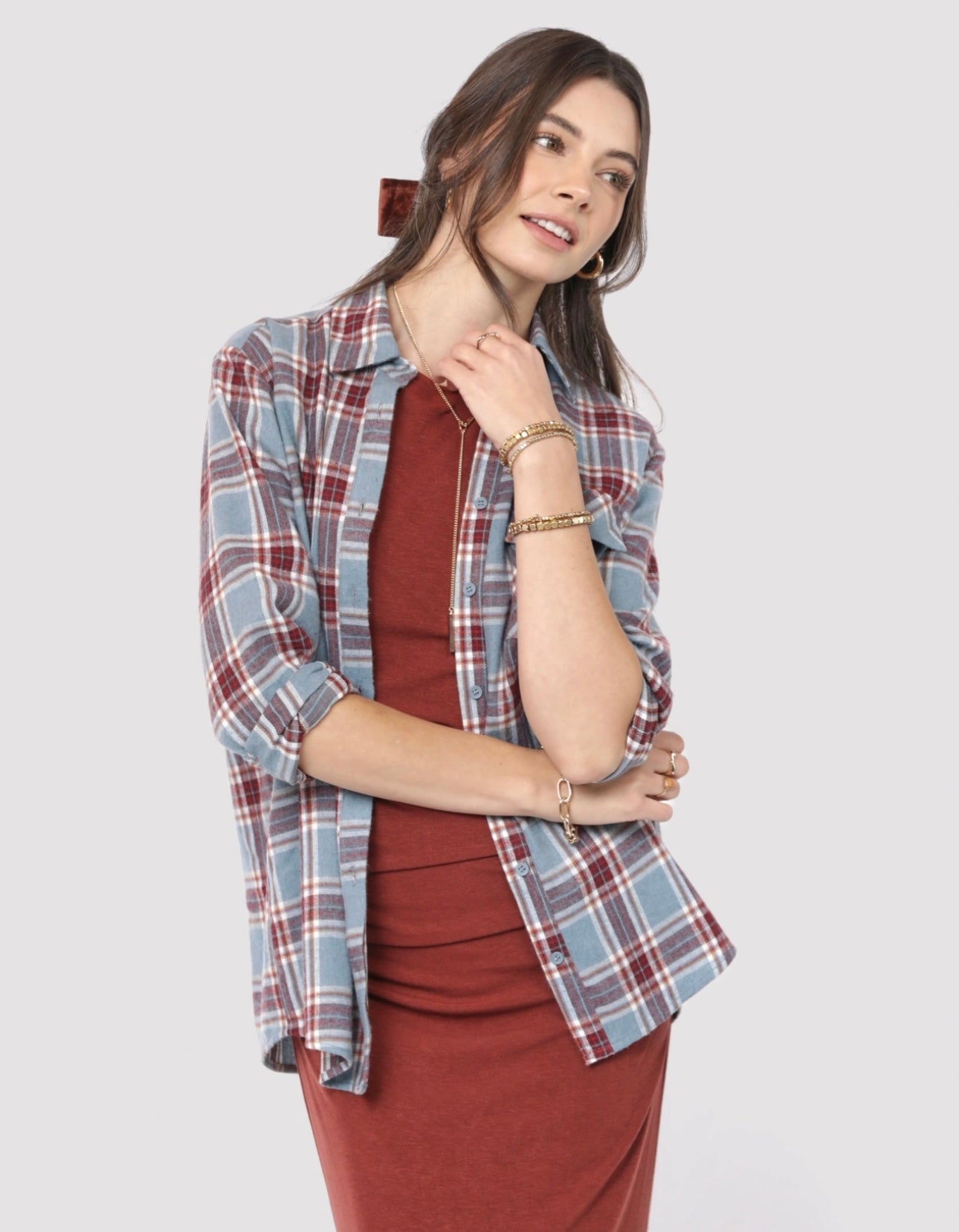Flannel Cure Button Up Top