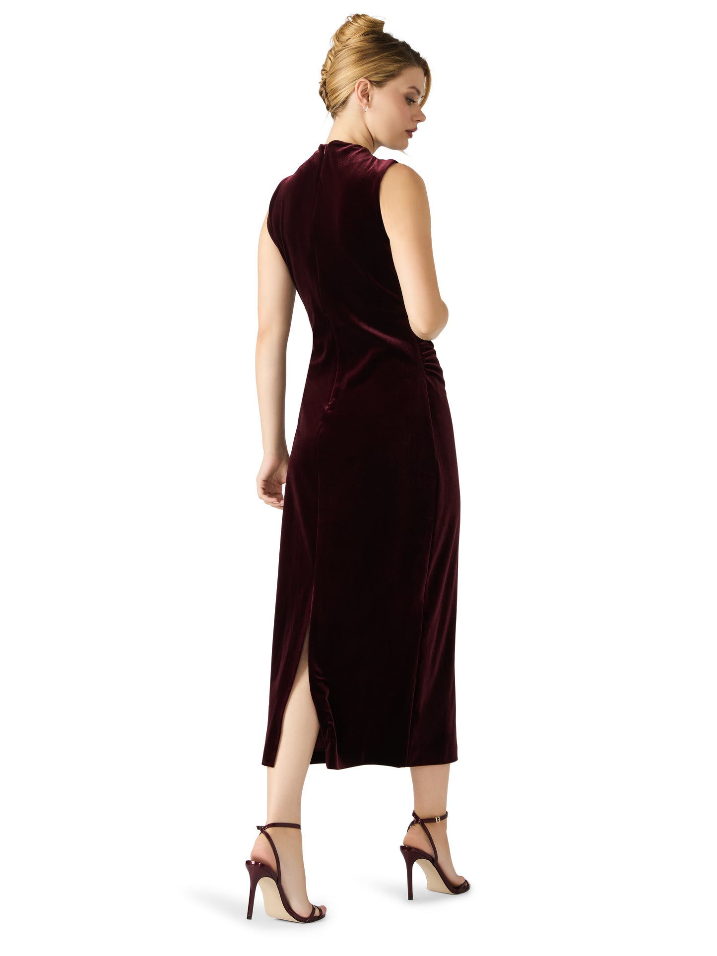 Mo Sleeveless Velvet Midi Dress
