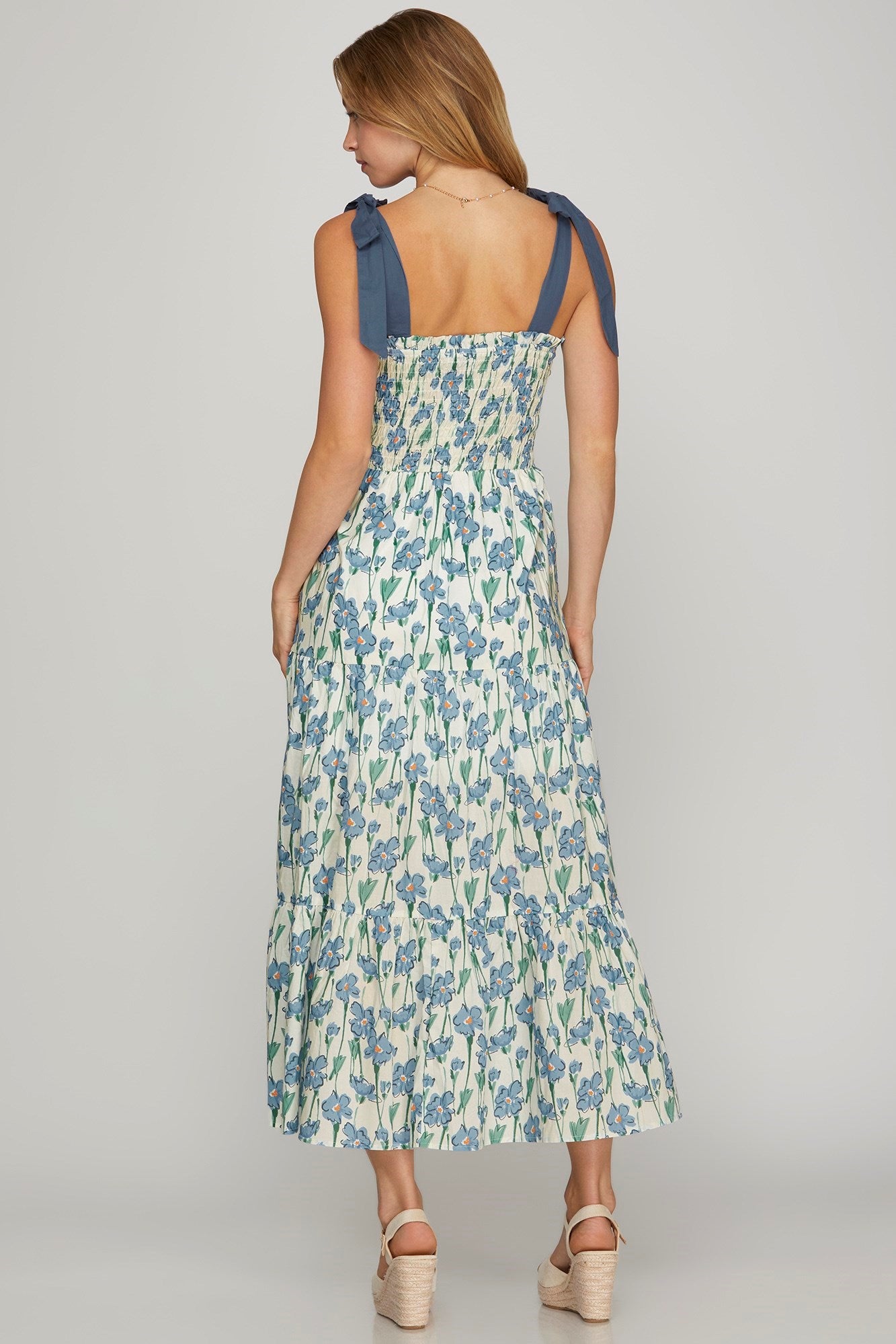 Magnolia Smocked Tie Shoulder Dress