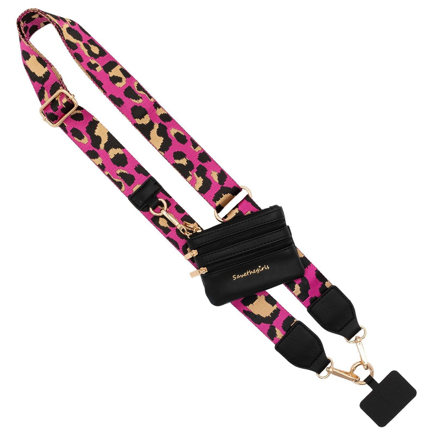 Save The Girls Clip & Go Crossbody Strap W/Zippered Pouch