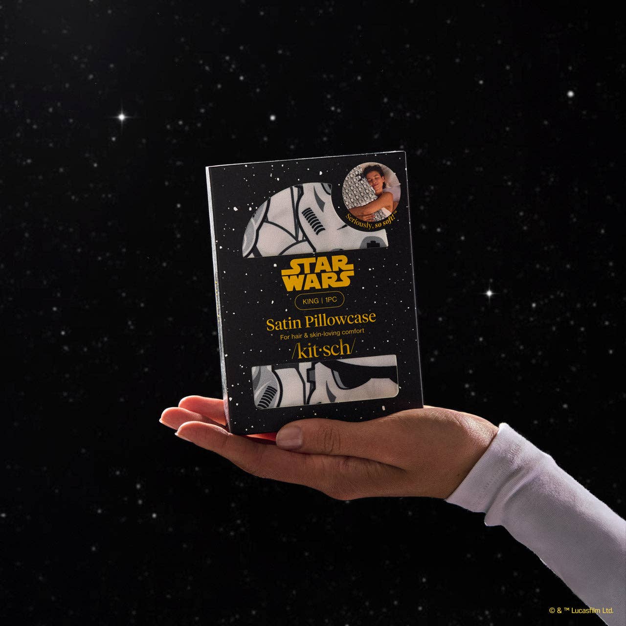 Star Wars™ & Kitsch Satin Pillowcase in Darth Vader & Stormtroopers - King