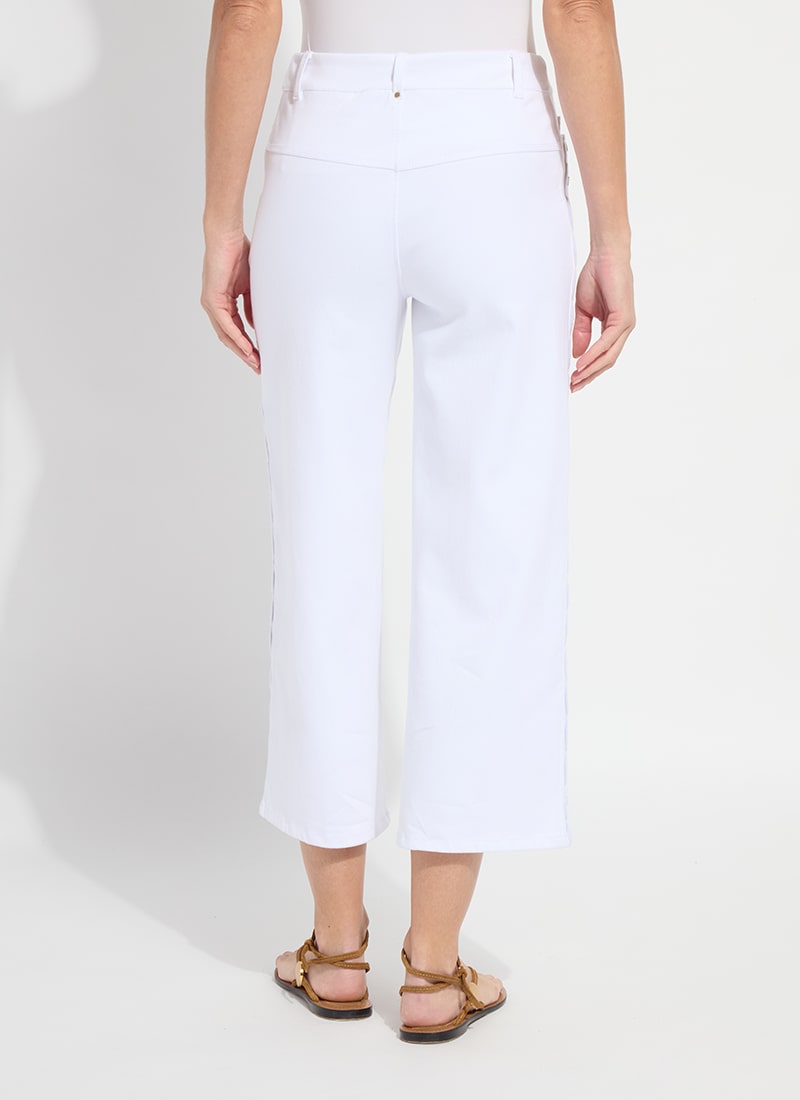 Willa Scallop Studded Crop Denim -White