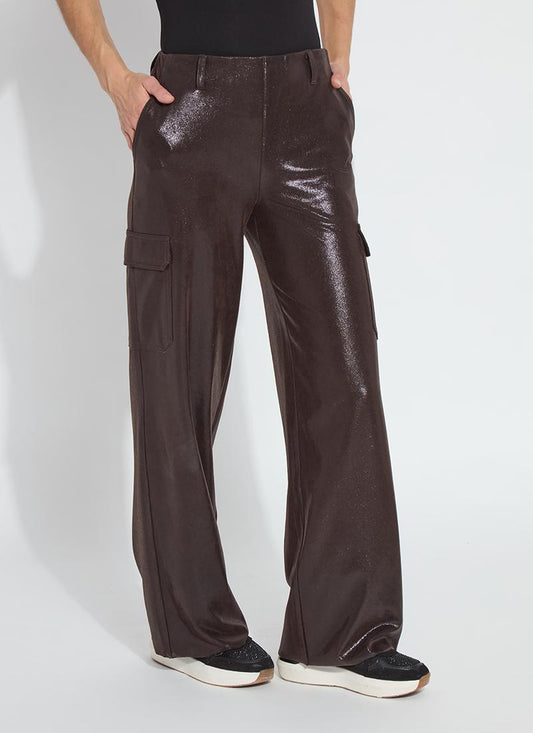 Callie Patent Foil Vegan Suede Pant