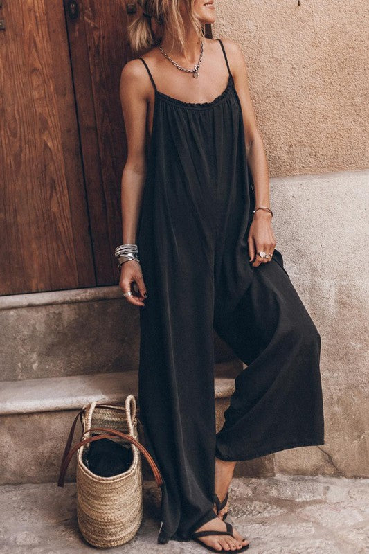 Frilly Wide Leg Jumpsuit