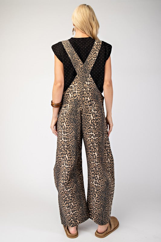 Harper Leopard Barrel Overalls