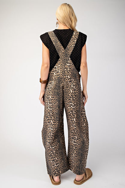 Harper Leopard Barrel Overalls
