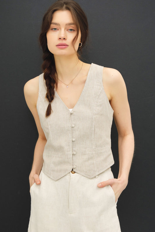 Tatum Pinstripe Vest
