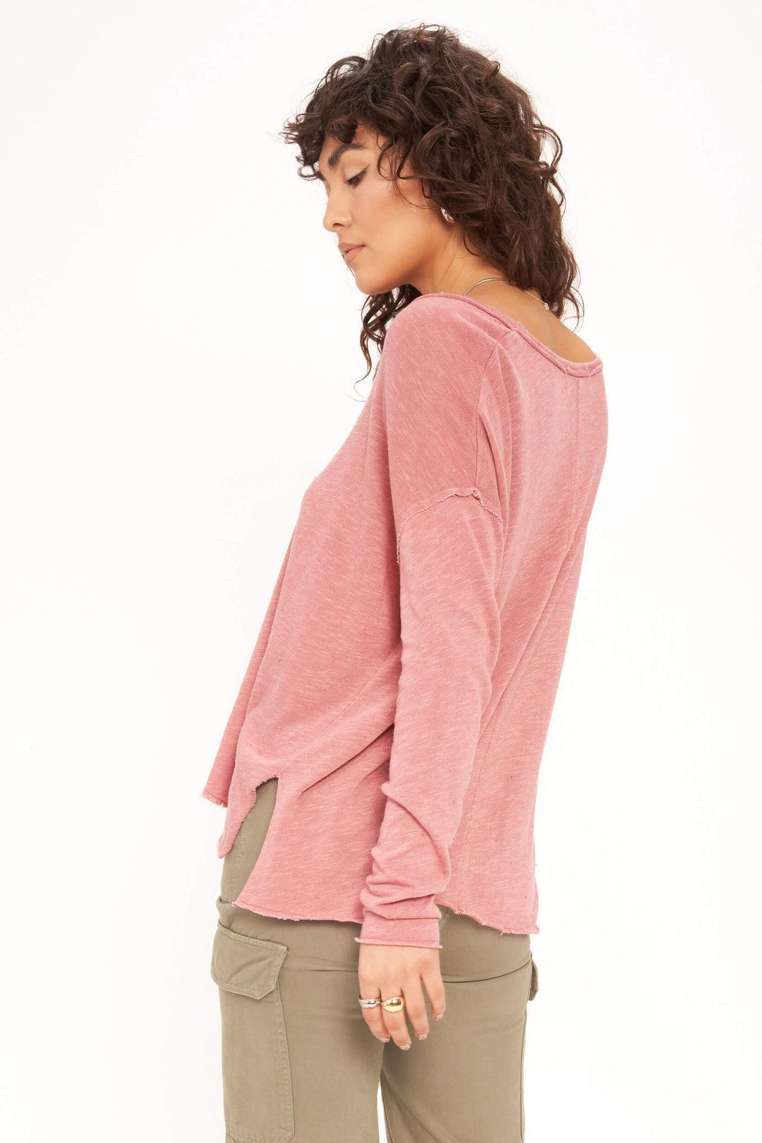 Project Social T-Mae Textured V-Neck Long Sleeve