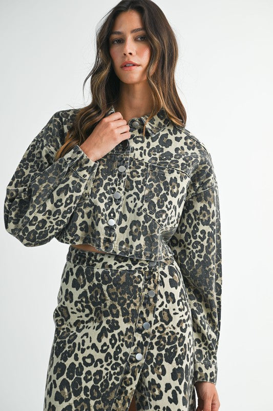 Natalia Leopard crop Jacket
