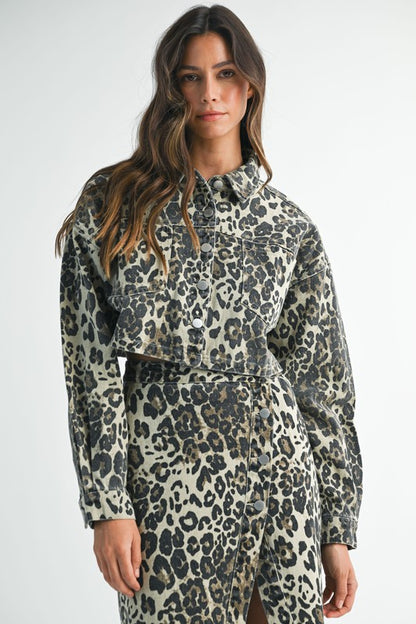 Natalia Leopard crop Jacket