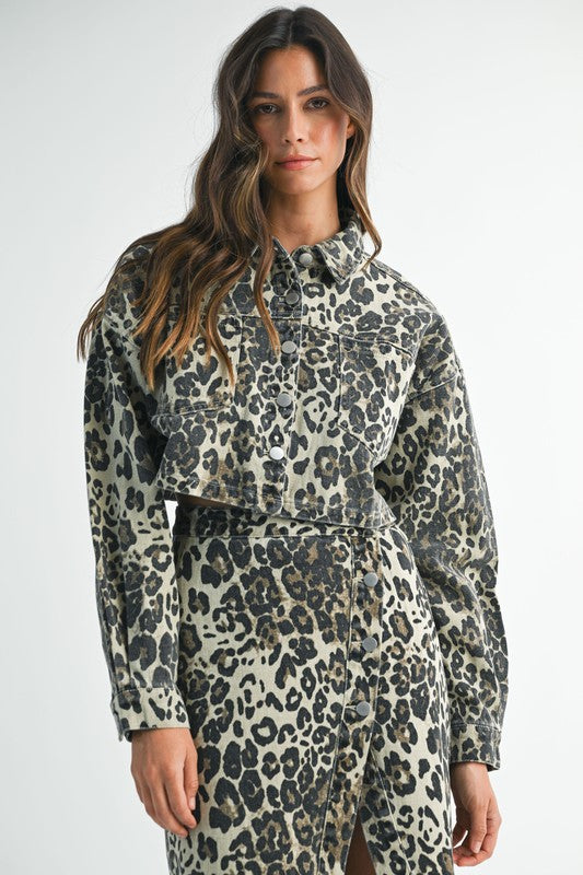 Natalia Leopard crop Jacket