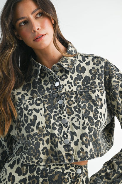 Natalia Leopard crop Jacket
