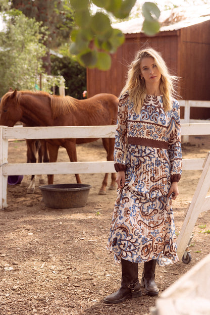 Wildflower Scroll Midi Skirt