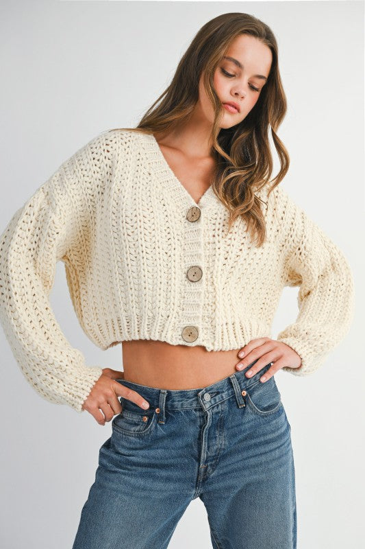 Chunky Balloon Sleeve Cardi