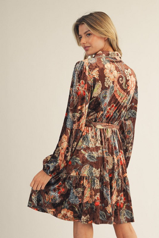 Paisley Velvet Dress