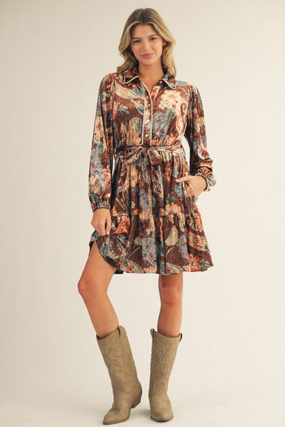 Paisley Velvet Dress