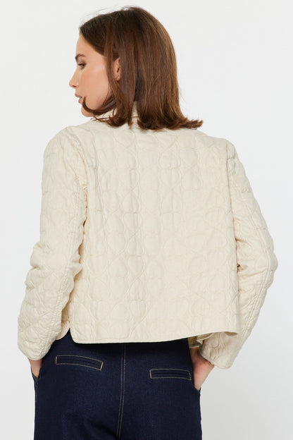 Heart Quilted Cropped Jacket