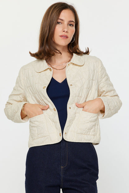 Heart Quilted Cropped Jacket