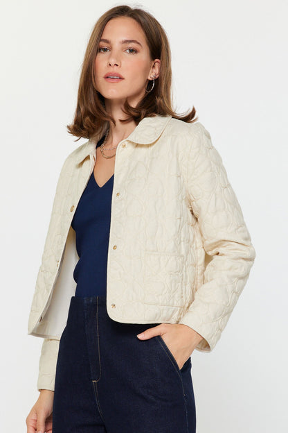 Heart Quilted Cropped Jacket