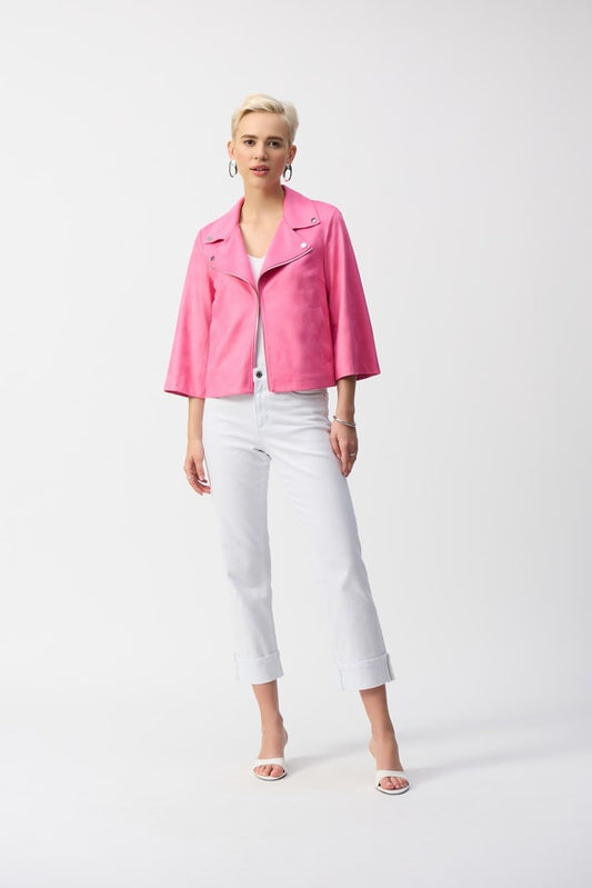 Joseph Ribkoff- Foiled Faux Suede Swing Jacket