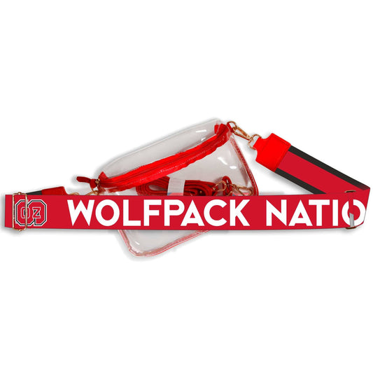 North Carolina State Hailey Clear Sling Bag with Logo Strap by Desden