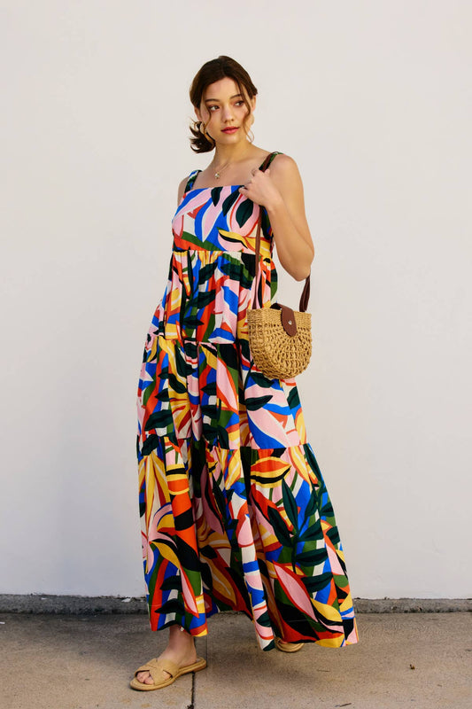 Tropical Kaleidoscope Maxi Dress