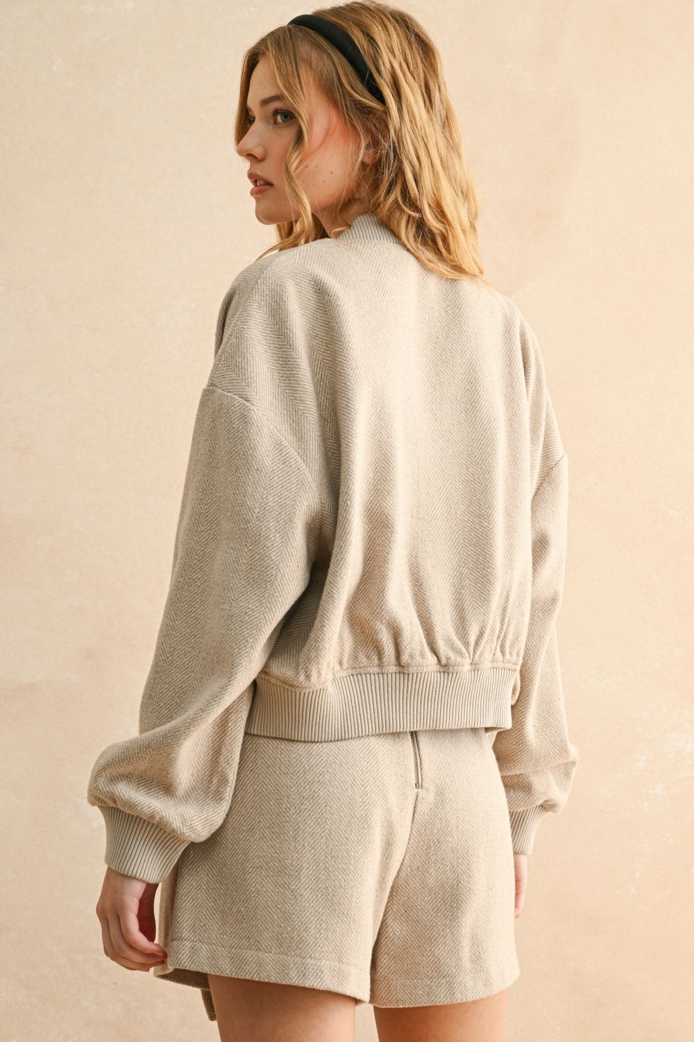 Herringbone Bomber Jacket