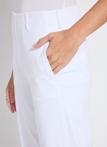 Winslet Cuffed Barrel Crop Denim In White