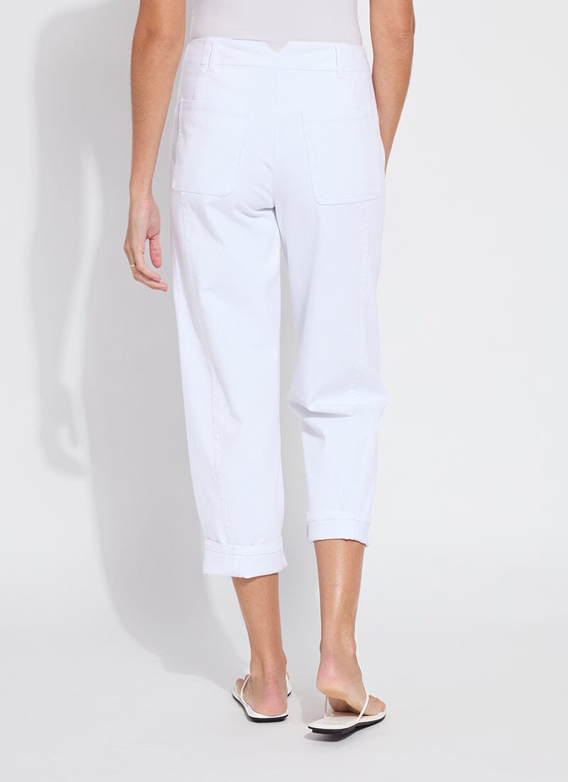 Winslet Cuffed Barrel Crop Denim In White