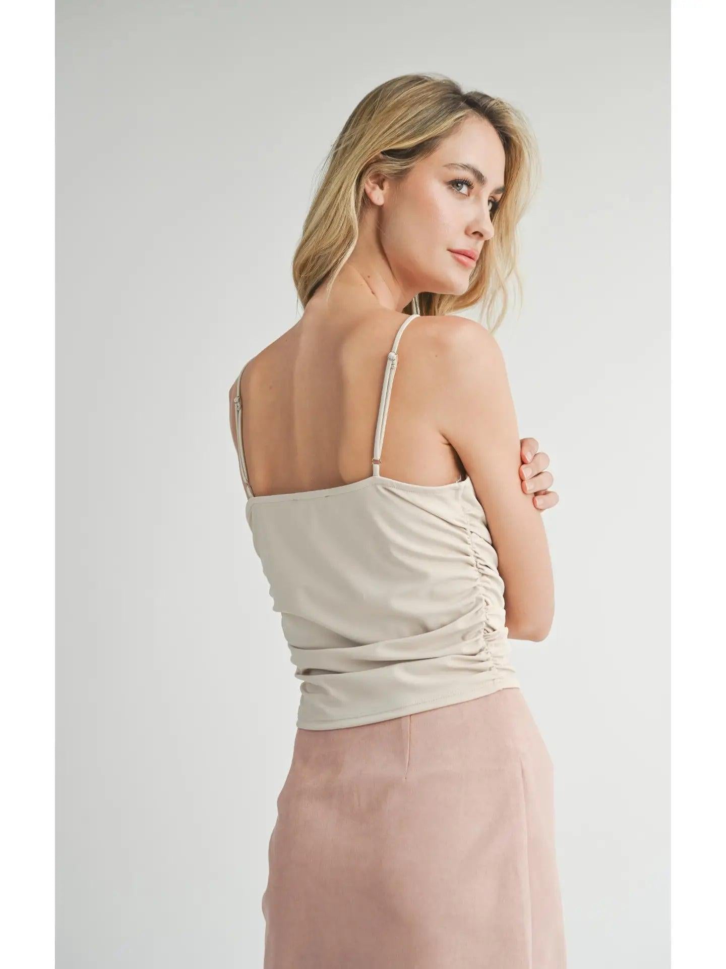 Sadie & Sage| On Point Ruched Knit Tank