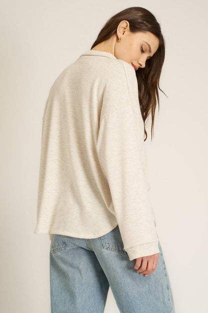 Chiara Cozy Oatmeal Collared Pullover