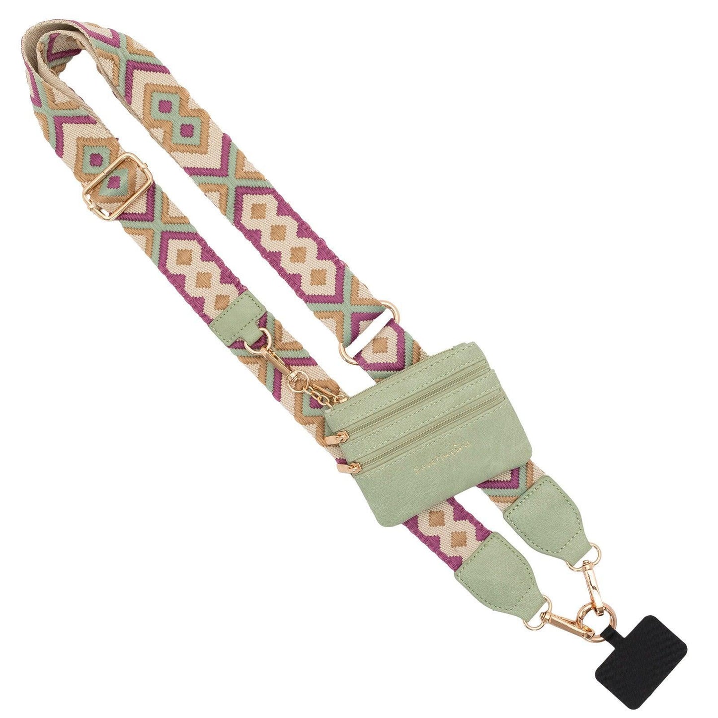 Save The Girls Clip & Go Crossbody Strap W/Zippered Pouch