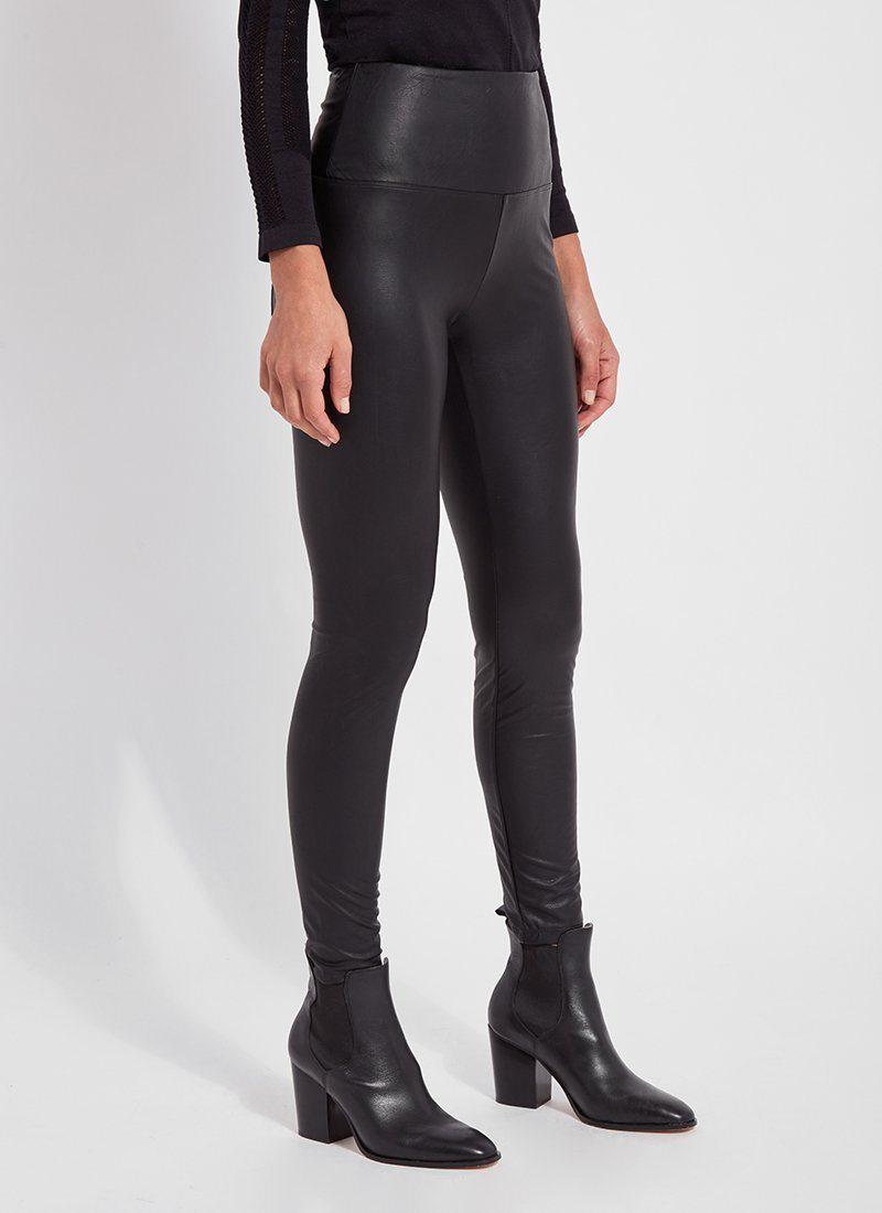 Kohl Black Textured Leather Legging