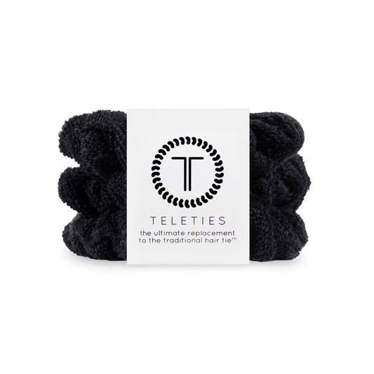 Jet Black Terry Cloth Scrunchie Large