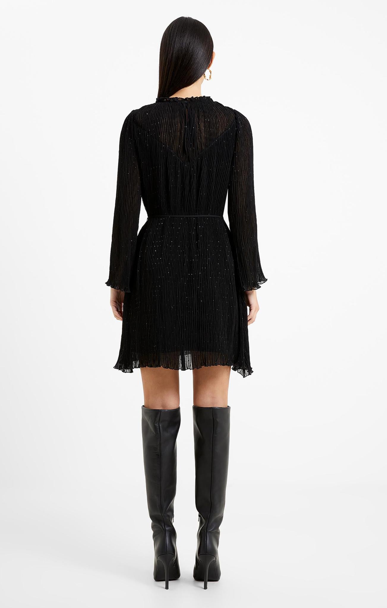 French Connection- Callie Lurex Pleated Dress