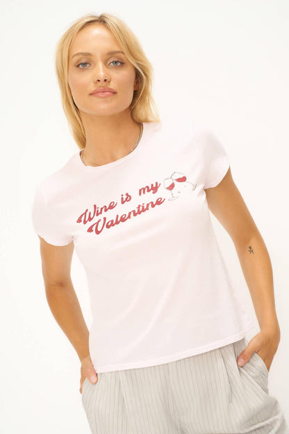 Project Social T-Wine Is My Valentine Baby Tee