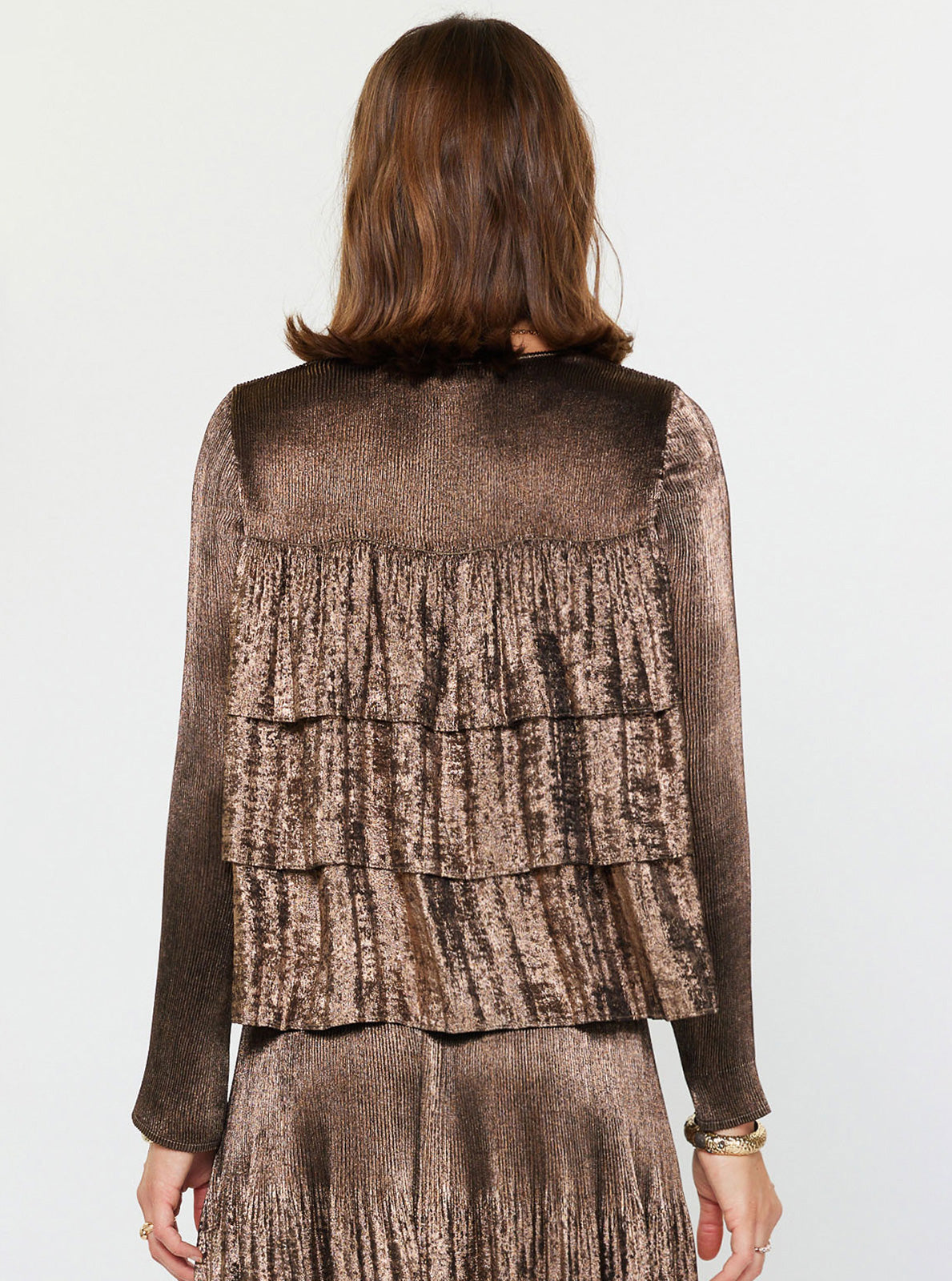 Copper Long Sleeve Shimmer Top