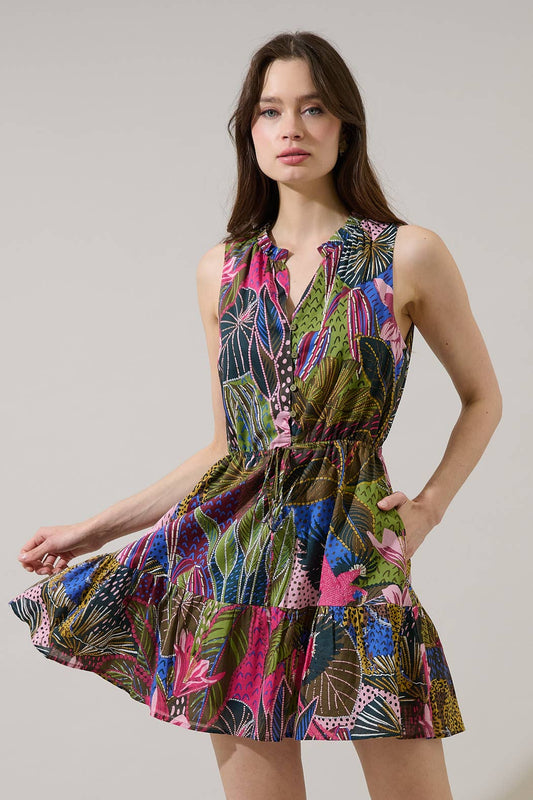 Jenla Floral Itzel Shift Mini Dress